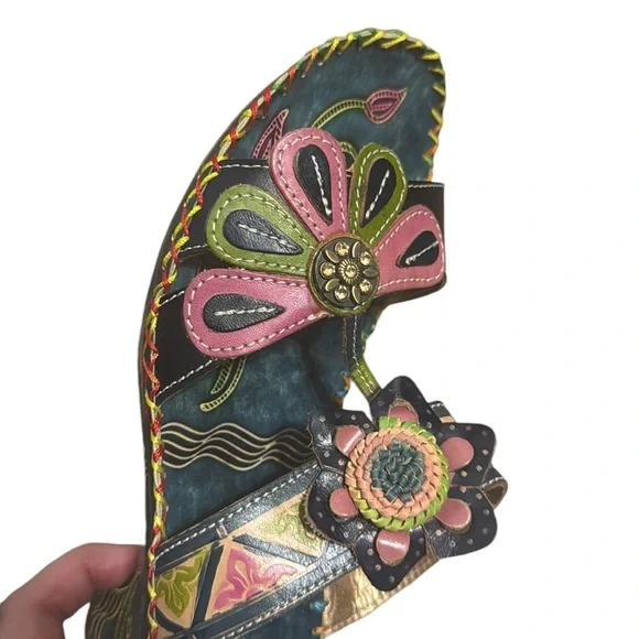 CORKY’S artisan designer floral sandals size 10 - Picture 6 of 8